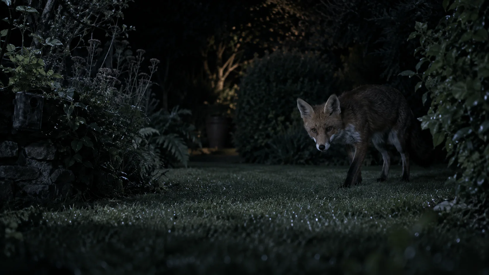 A still garden before a wildlife detection